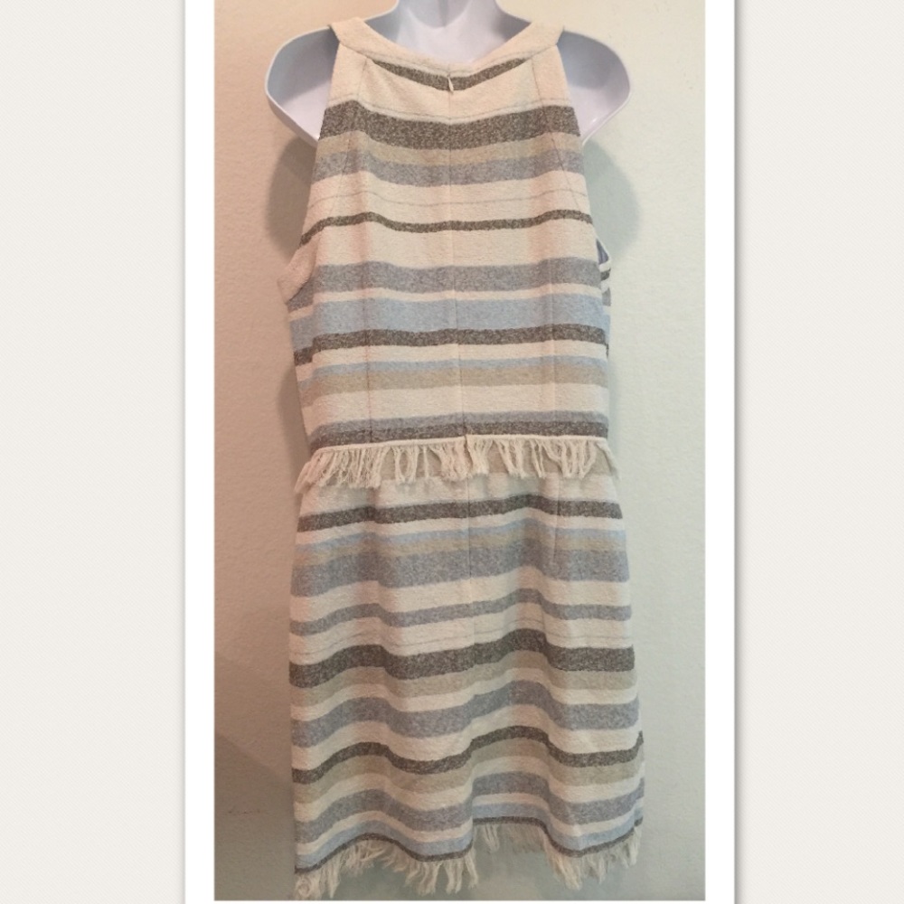 NWT Tory Burch Jane Striped Fringe Trim Dress - Picture 6 of 8